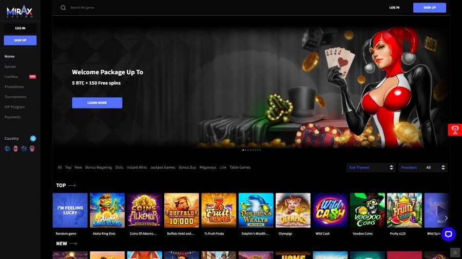 Mirax Casino review: lobby preview, slots, and live casino games