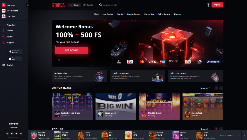 Starda Casino review: games lobby preview, exclusive slots, and promotions